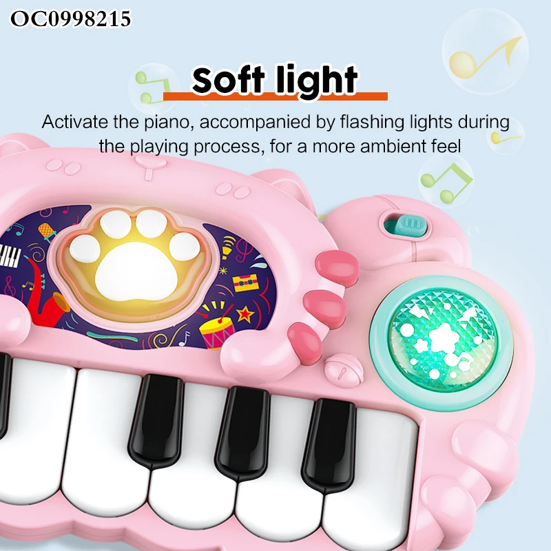 Портативная клавиатура музыкальное электронное пианино Детские сенсорные игрушки с мигающим светом для продажи ручным барабаном
