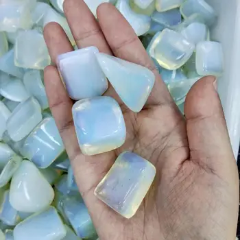 Wholesale Gemstone white Opal Rough Crystal Gravel Opalite Tumbled Crushed Healing Stones For Feng Shui