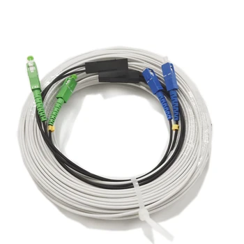 Ftth Fiber Optic Drop Cable SC UPC 2 Steel Outdoor Wire 2 Core SC LC FC ST 5M to 500M White Black Cat 7 Outdoor 200ft 3M - 500M
