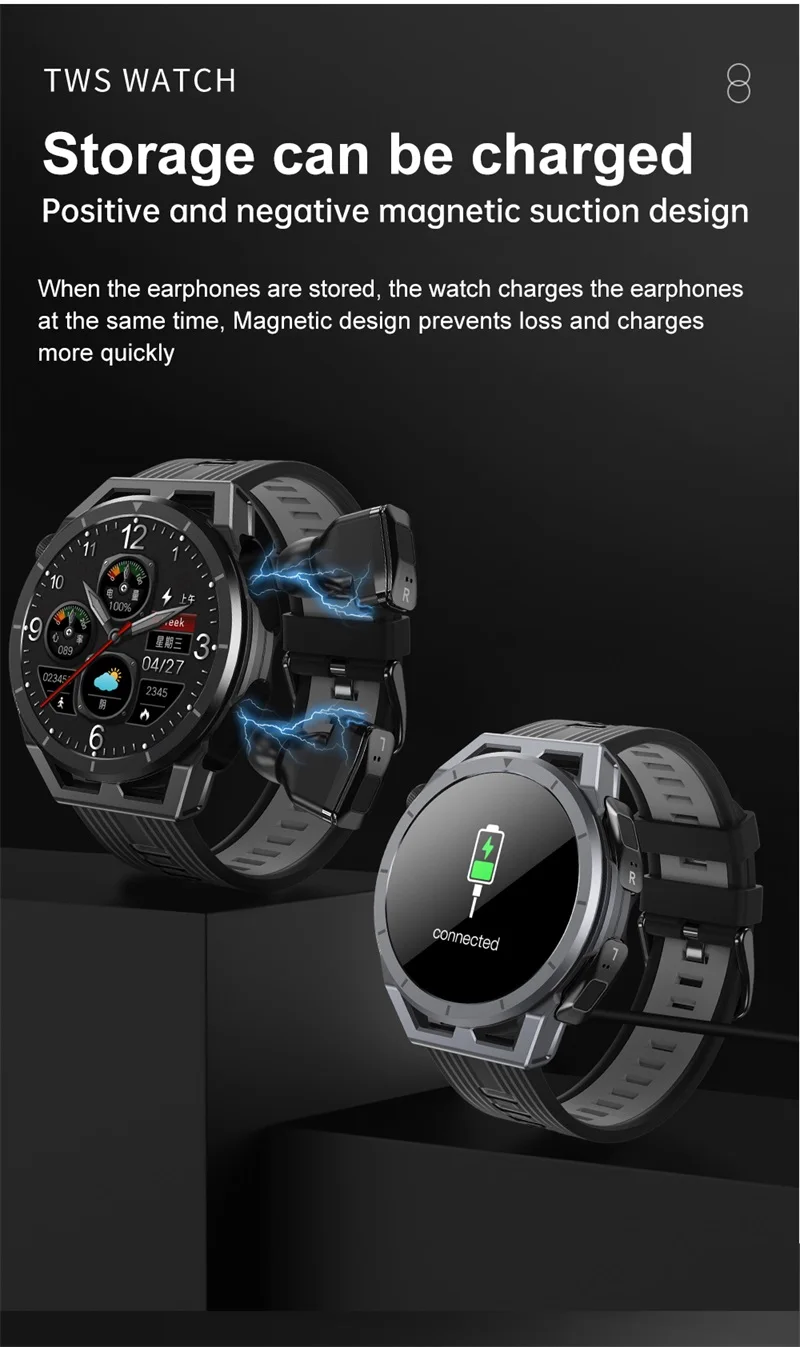 2023 New Arrivals BT Sport Reloj Running Headphone 2 In 1 Smartwatch Headset Earphone N18 Smart Watch with Earbuds