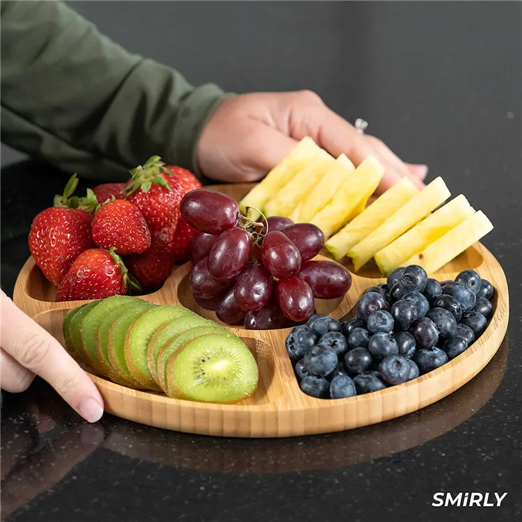 Bamboo Cheese Board and Knife Set: 13 X 13 Inch Wood Charcuterie Platter for Wine, Cheese, Meat