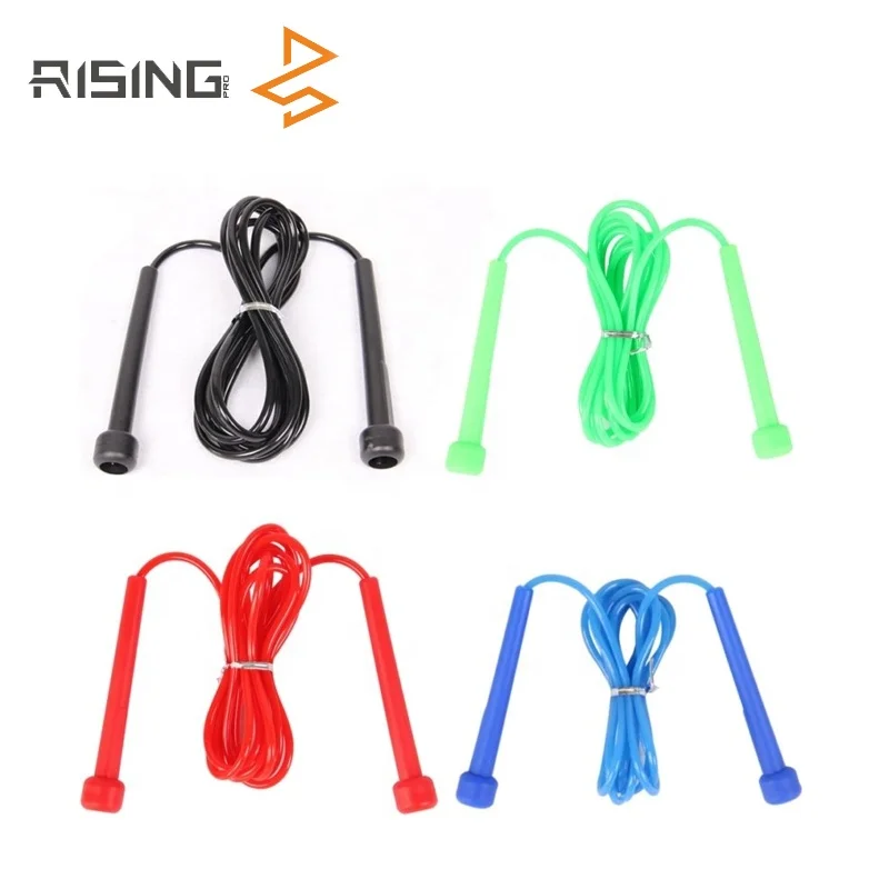 Rising Fitness Customizable Skipping Jump Rope Training Rope PP Handle Light Steel PVC Material Custom