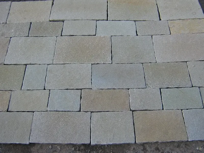 Индийский тандур желтый известняк ОБВАЛЕННАЯ брусчатка уличный сад патио тротуарная плитка с французским узором Римский узор