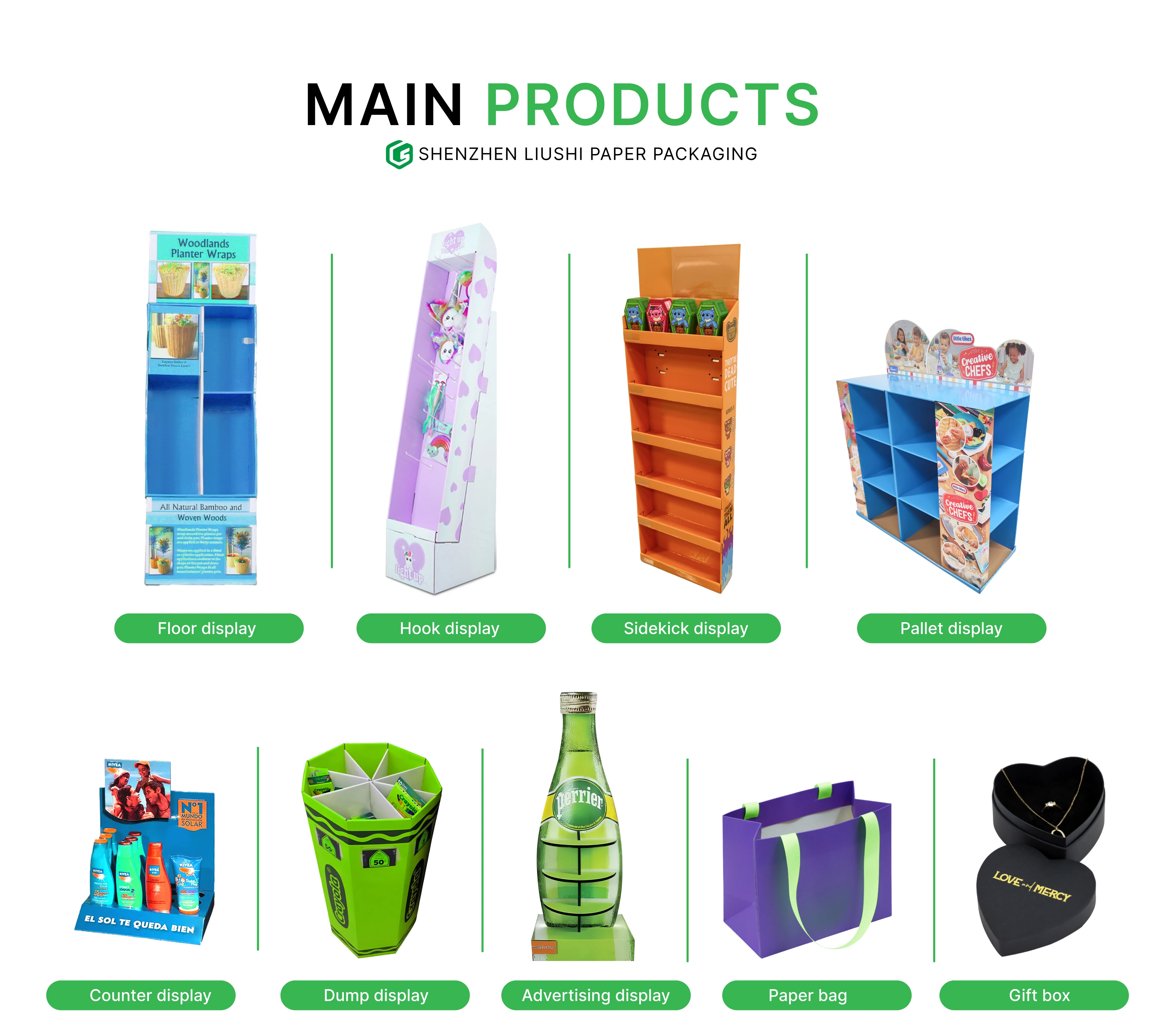 Kitchen Spice Display Stand Custom Environmentally Friendly Design Stylish Sturdy Floor-To-Ceiling Cardboard Display Stand
