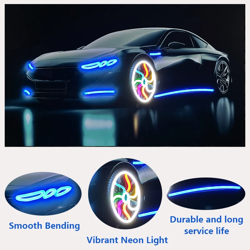 product illuminated neon poster decor custom led neon wall art light sign modern personalized cyberpunk style car lighting tires decor-2