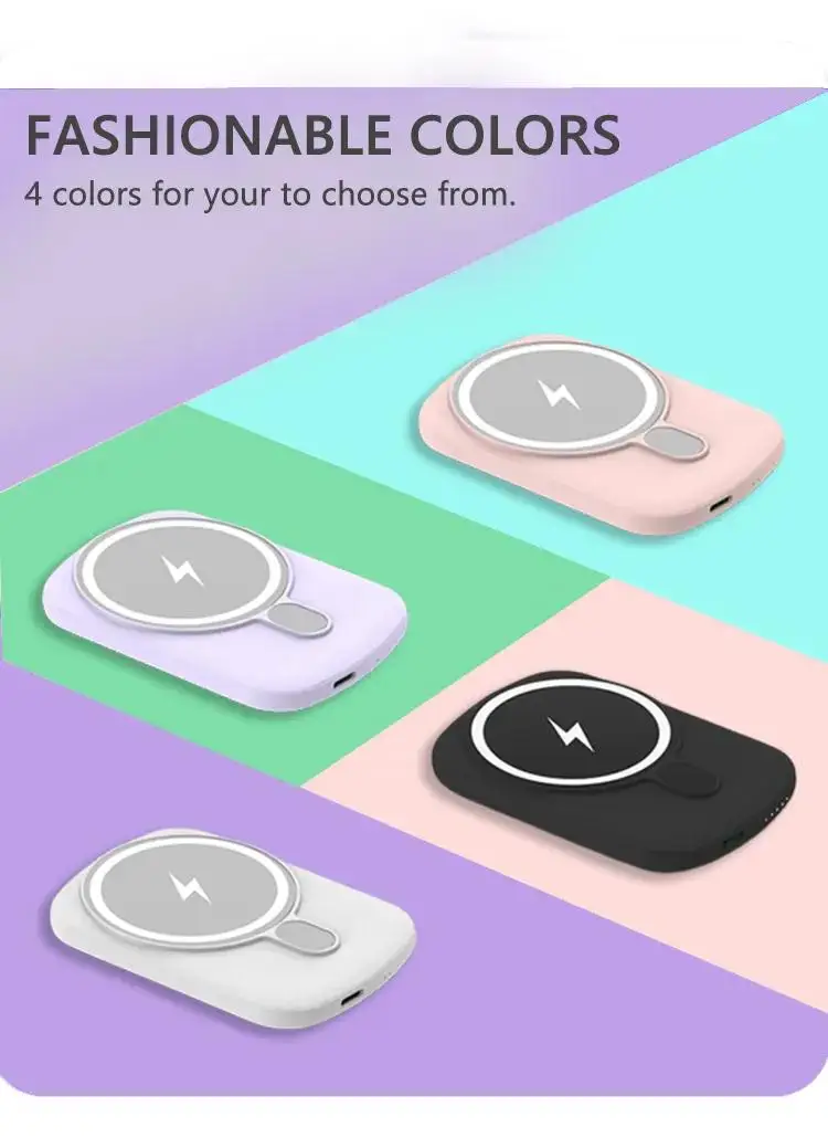 Mini Magnetic 10000mAh Power Bank 20W PD Fast Wireless Charging Portable Charger for iPhone 14/13/12/Mini/Pro/Pro Max