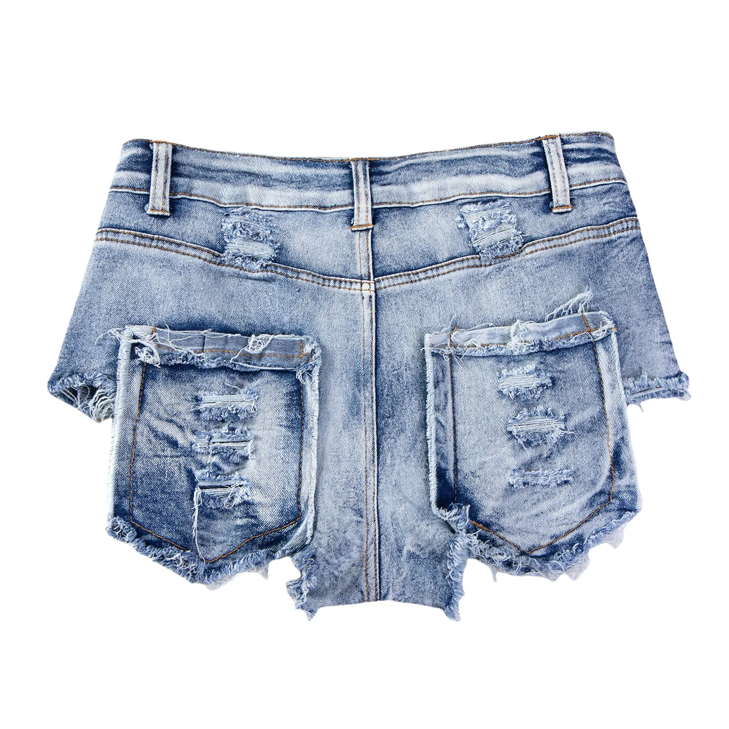 New Sexy European and American for Frayed High-Waisted Skinny Quick Dry Denim Shorts for Women