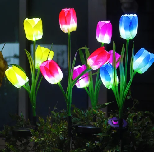 solar led tulip lights