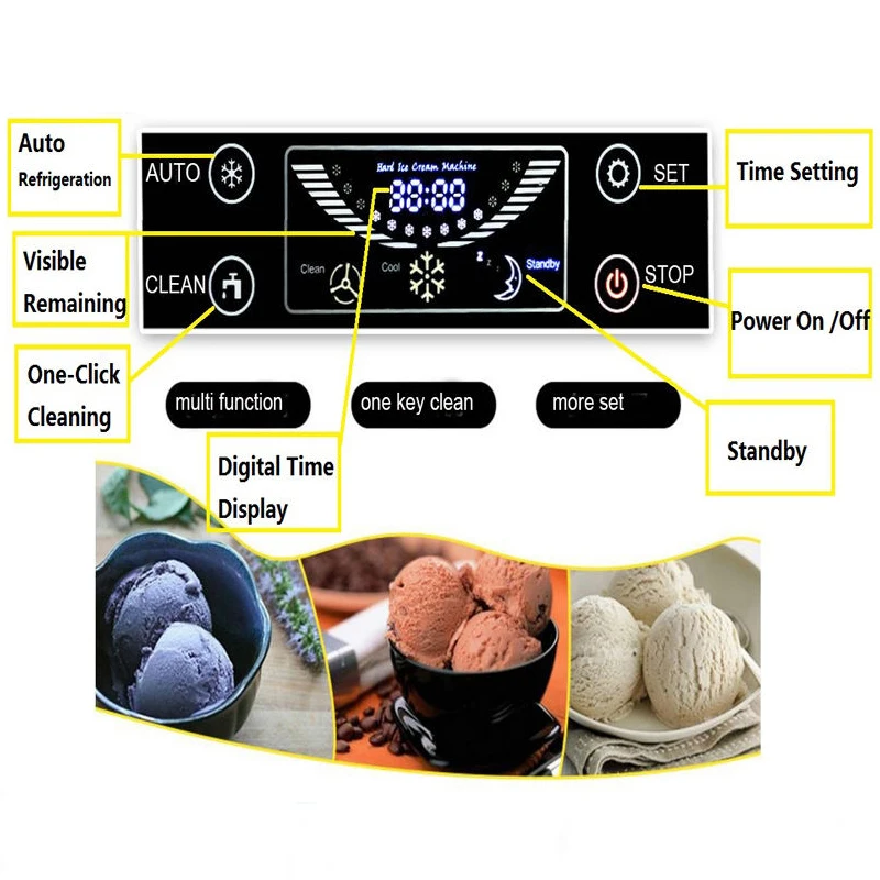 Hard Ice Cream Machine Vertical Automatic Commercial Yogurt Ice Cream Making Gelato Machine Ice Cream Makers for Business