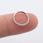 Piercing Jewelry ASTM F136 Titanium Zirconia Gem Stone Daith Ear Nose Clicker Ring Body Piercing Jewelry