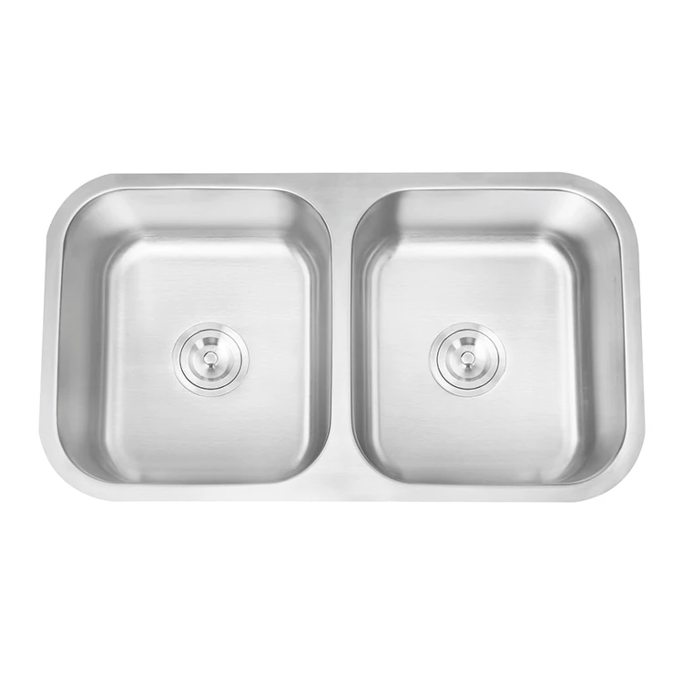 SS201/SS304 Stainless Steel Double-Bowl Kitchen Sink Without Faucet 201/304 Stainless Steel Material for Modern Kitchens supplier