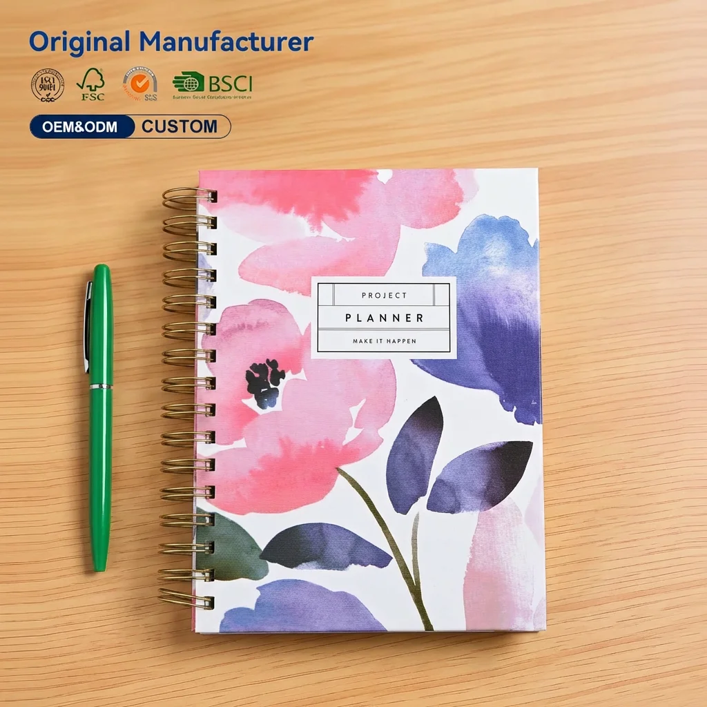 Leopard Print Hardcover Notebook A6 Journal for Travel & Office Use with Jungle Leaf Cover-Gift