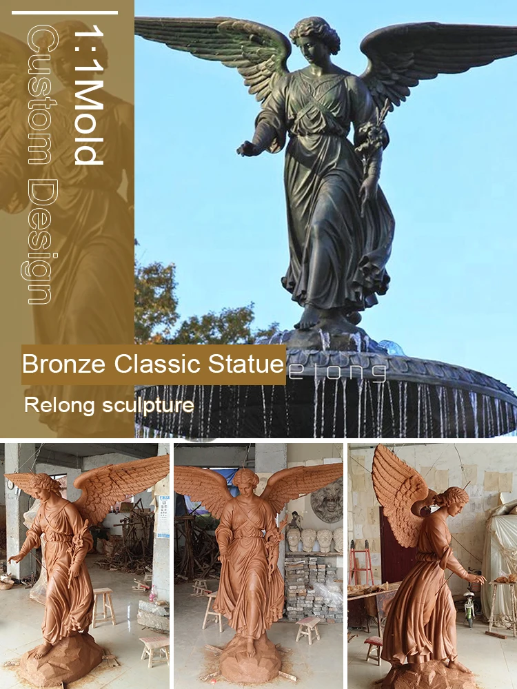 Life Size Garden Outdoor Sculpture Bronze Winged Angel Statue for Sale ...
