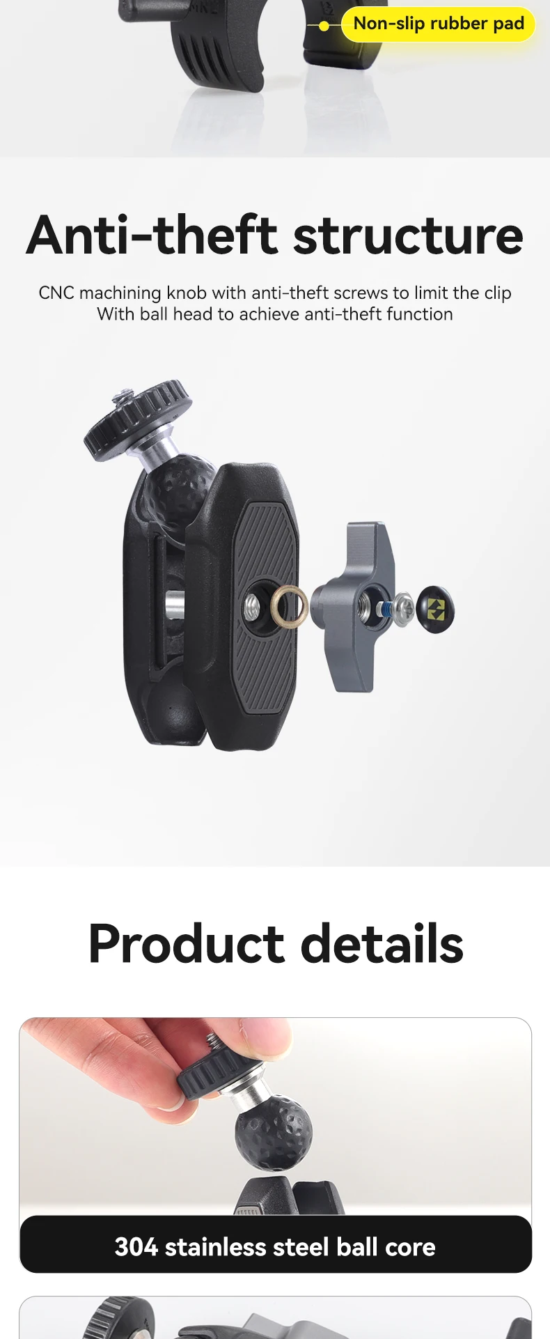 SMNU storm gopro sports camera bracket outdoor 360 go pro camera accessories for motorcycle supplier