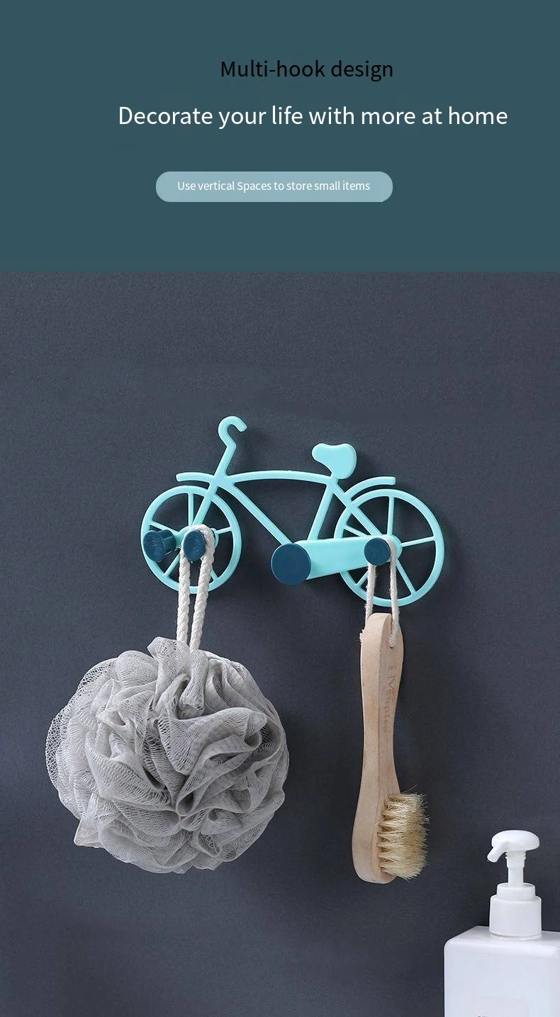 Creative simple bicycle punch free novelty hooks Key storage wall novelty hooks key novelty hooks behind the door factory