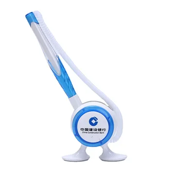 Advertising pen bank counter logo pen custom promotional desk stand pen with holder