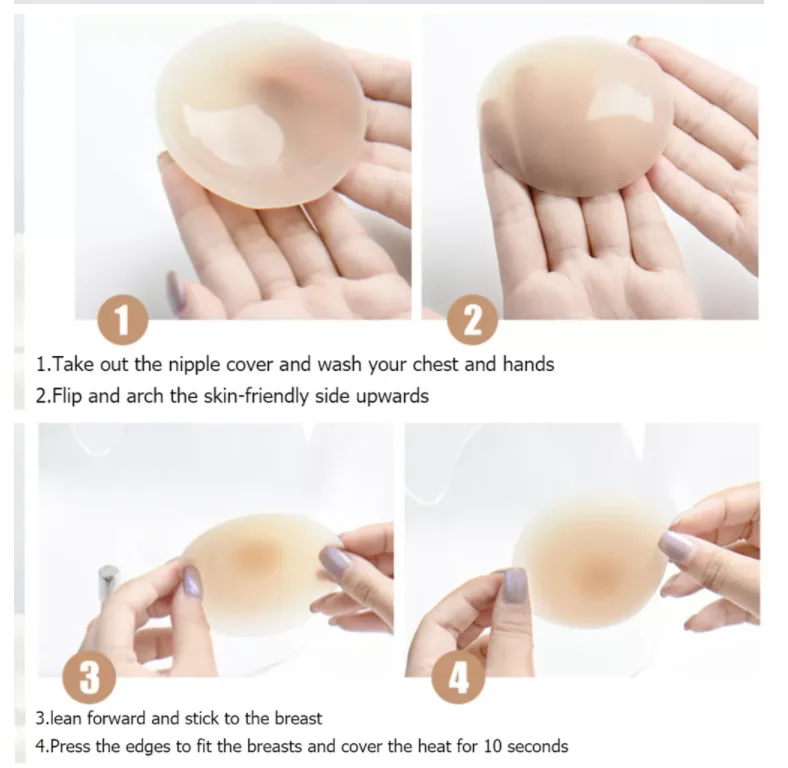BIG BOOB Washable Ultra-thin Silicone Breast Nipple Pasties Soft Adhesive Matte Nipple Covers for Women
