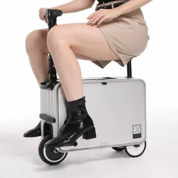 20-Inch Electric Commuting Rod Box Aluminum Travel Suitcase Scooter for Boarding and Riding for Urban Travel