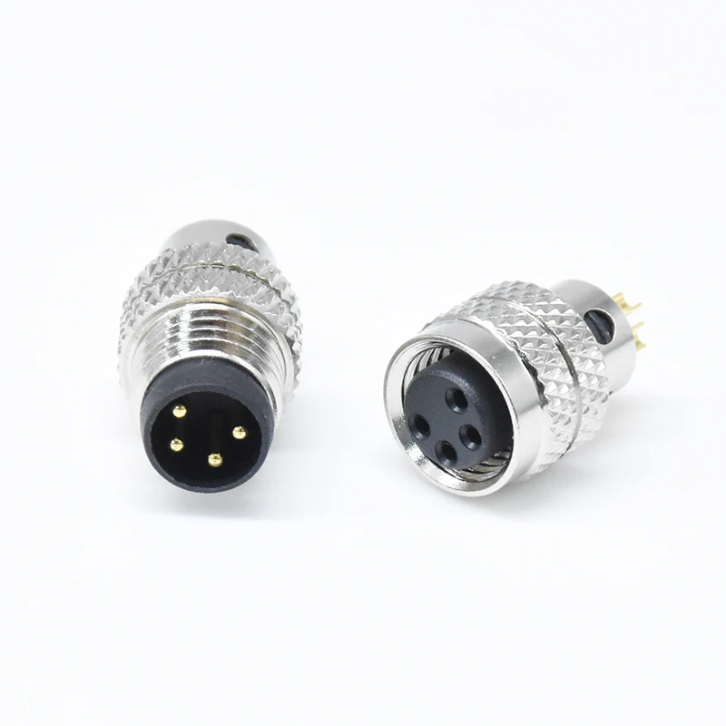 Circular M8 Connector 4 Pin a Code Electrical Industrial Moldable Male Female Plug IP67 Waterproof Cable Connector