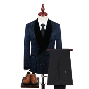 Men's Suits Bling Wedding Groom Two Piece Business Casual Italian Korean Acting European and American Formal Wear