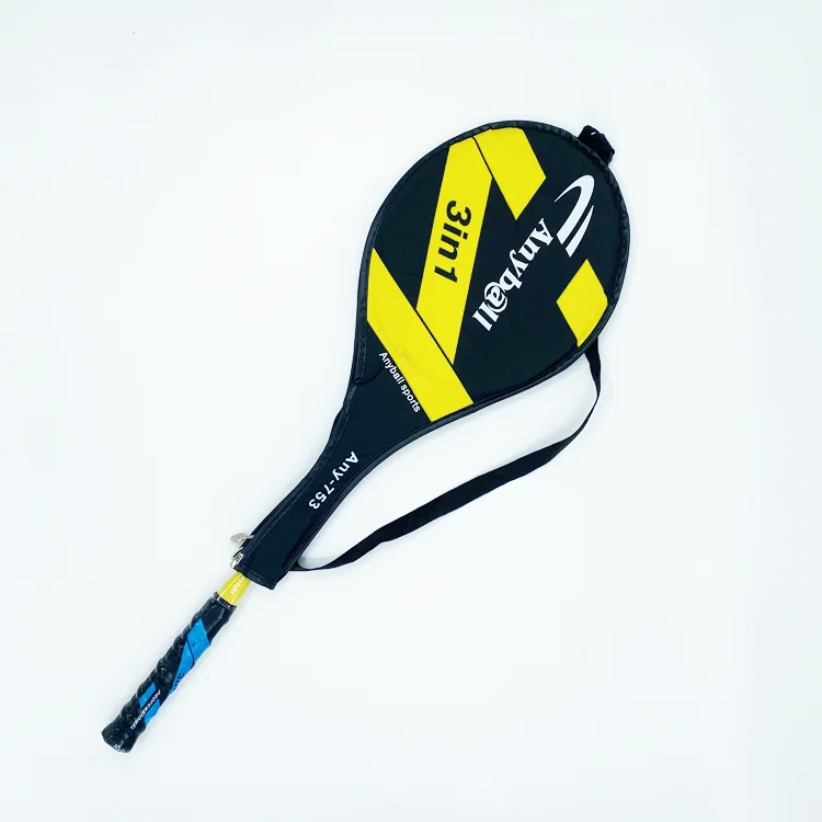 Cheap High Quality Factory wholesale Iron and Nylon String Badminton Racket Single Piece Racket With String and a bag