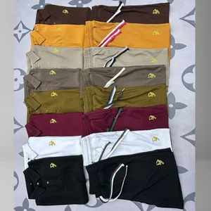 Premium Minimalist Men's Embroidered Logo Polo Set Men's Stylish Embroidered Polo Slim-Fit Men's Polo Shirt & Shorts Set