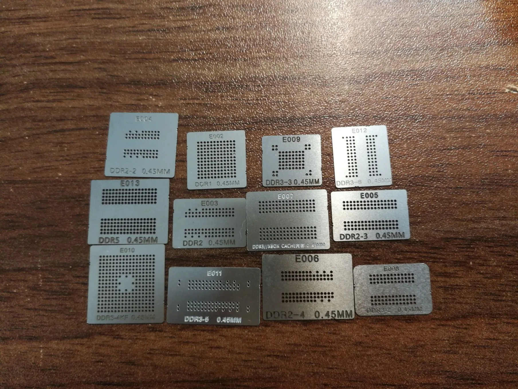 12pcs BGA Reball Reballing Stencil Template Direct Heating for DDR Memory Stencil