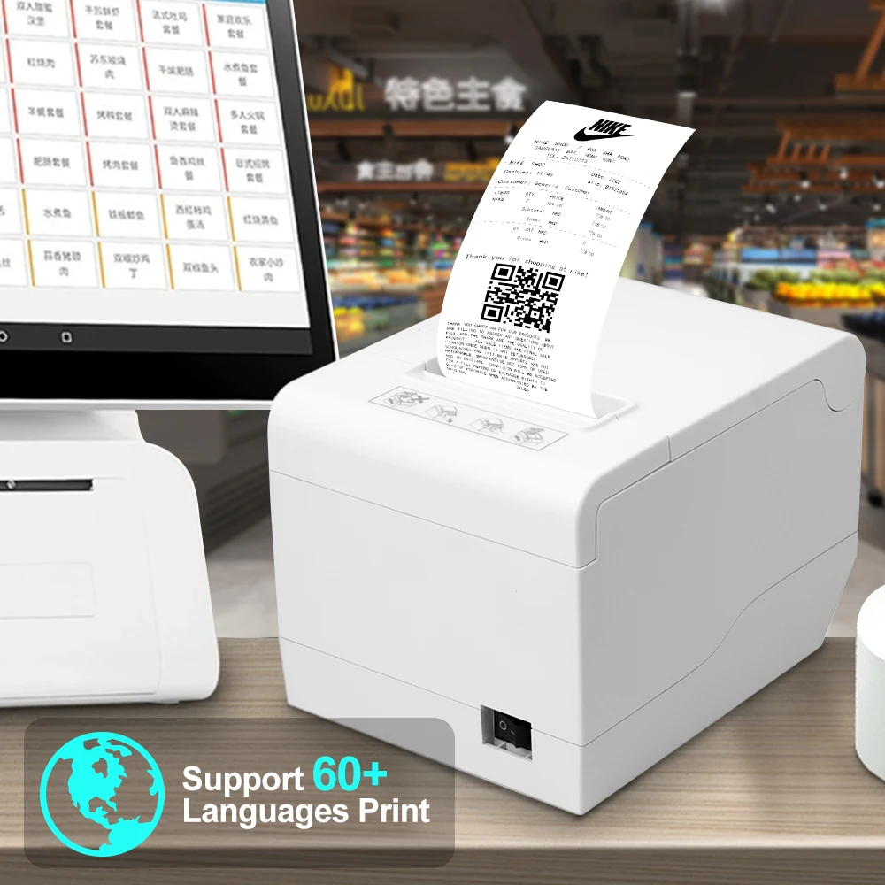 ZYWELL Tablet Auto Cut Mini Ticket Printer 80*80 mm 203dpi bluetooth Thermal Receipt Printer