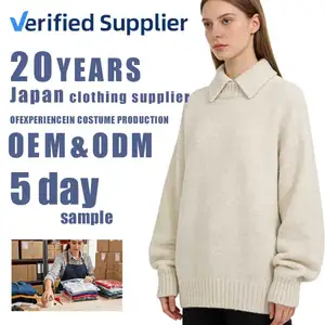 Customizable Chinese Style Women's Wool Blend Sweater 500 MOQ Private Label Quick Turnaround All Seasons Knitwear Supplier