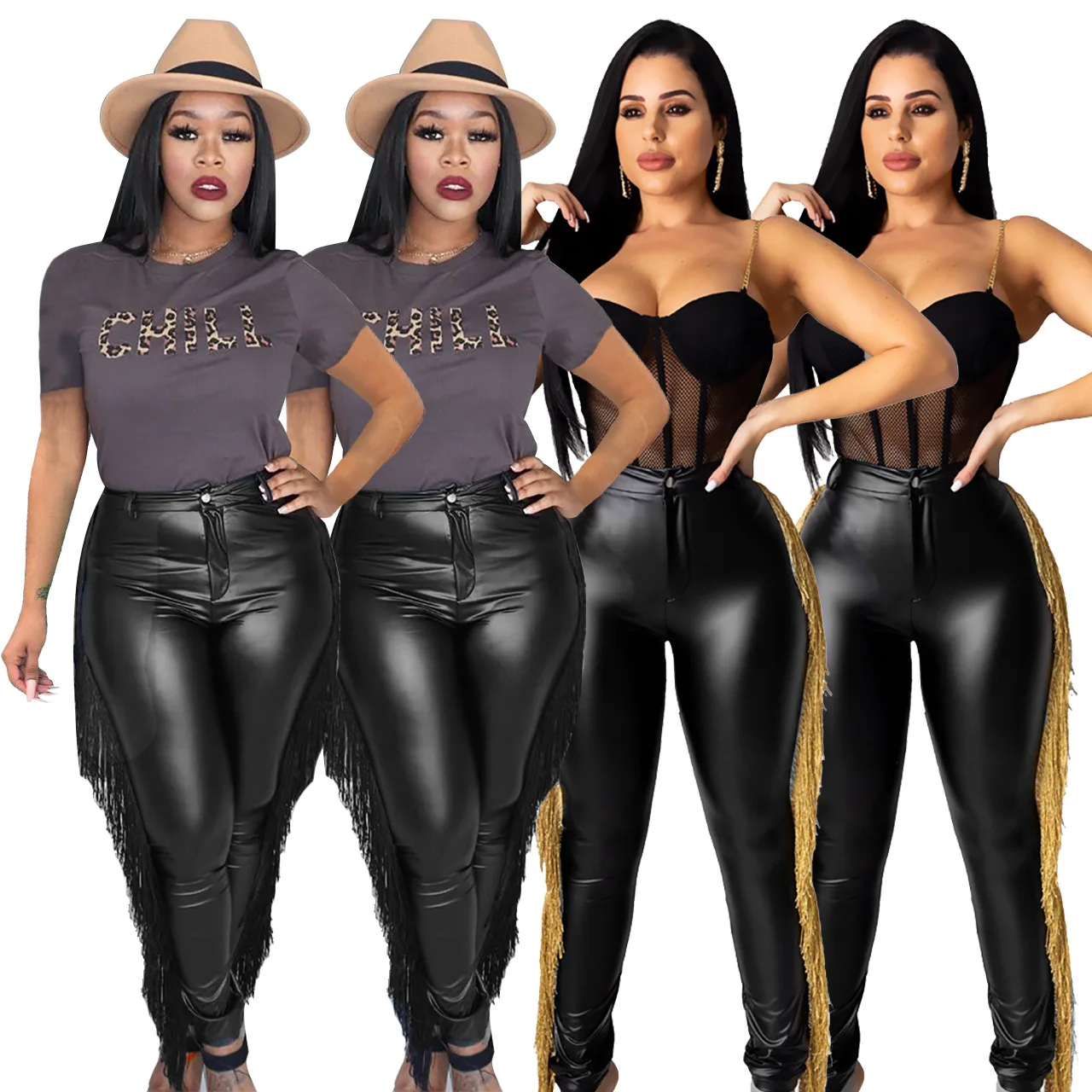 Stacked With Long Sleeve Latex Flare 