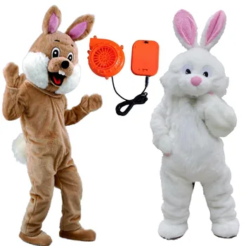 Bunny maskot paskalya tavşanı kostüm yetişkin süslü elbise beyaz yetişkin paskal
