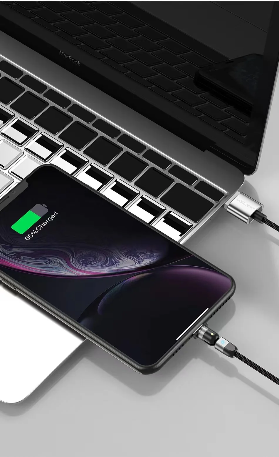 Новый Магнитный кабель для передачи данных 540 градусов круглый кабель для зарядки 3 в 1 Магнитный кабель Разъем) и микро, Type-C интерфейс iPhone 2.4A черного и красного цвета