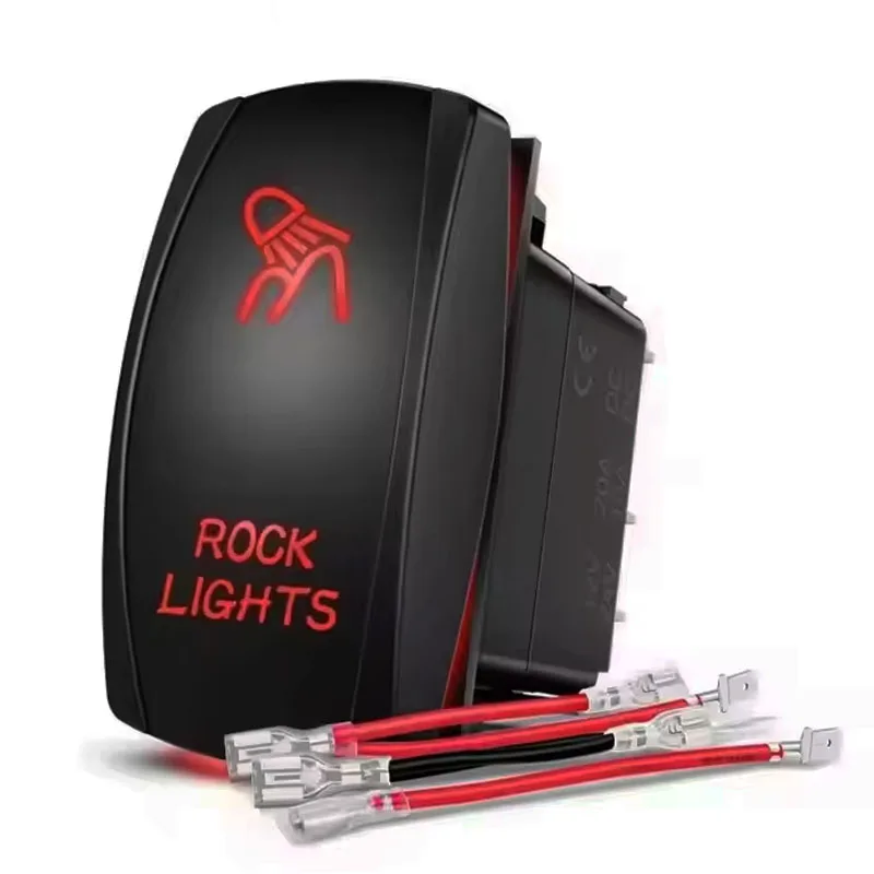 LED Blue & Red 12V/24V Car Boat Rocker Switch - Built-in Indicator Light