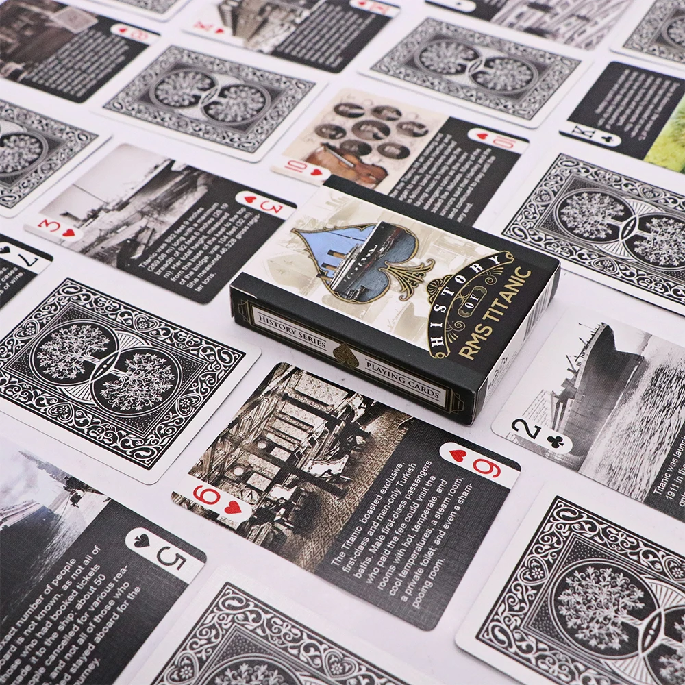 High Quality Titanic Custom Waterproof Playing Cards With  Tuck Case