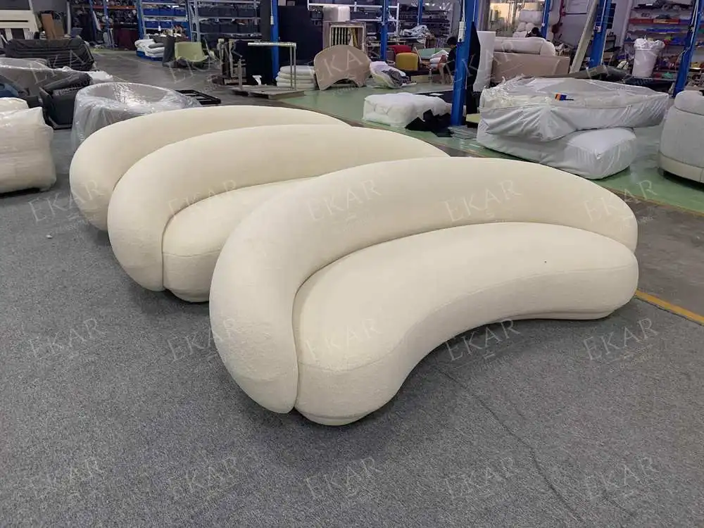 product new design luxury sofa curved crescent shaped high density foam sofa for modern living spaces designer sofa l-70