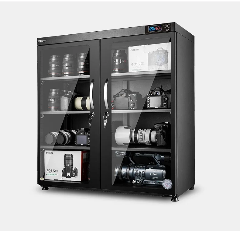 250L Automatic Dehumidification LED Digital Display Dry Cabinet for Lens Camera
