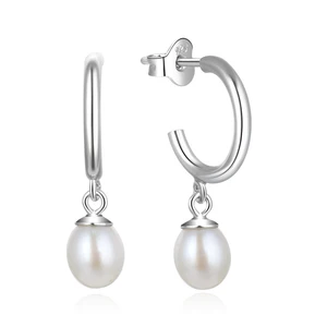 925 Sterling Silver Freshwater Pearl Drop Jewelry Earrings Stud