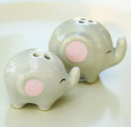 Little Peanut Ceramic Elephant Salt and Pepper Shaker Set Baby Shower Favors Party Supplies