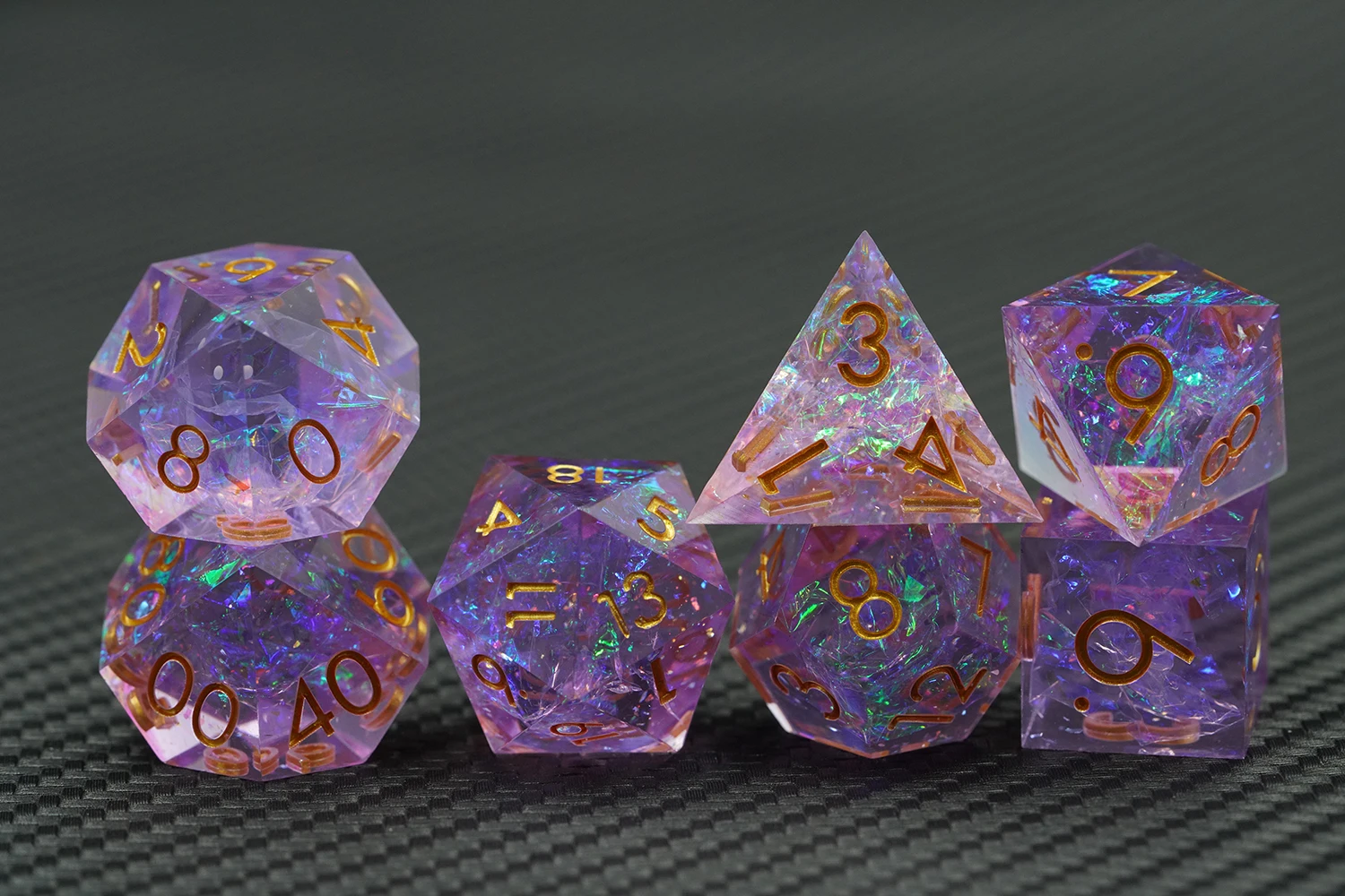 Handmade Resin Dragon and Dungeon RPG Dice Set Customizable Polyhedral Board Game Dice 16mm Sharp Edges DND Dice supplier