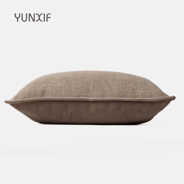 Nouvelle housse de coussin personnalisée, style minimaliste japonais, marron, infroissable et résistante, pour agrémenter le canapé du salon._voghion.com
