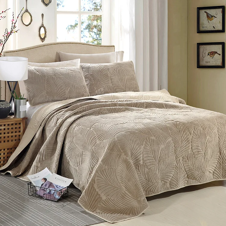 100% polyeste coco flannel with quilting bedding comforter set details