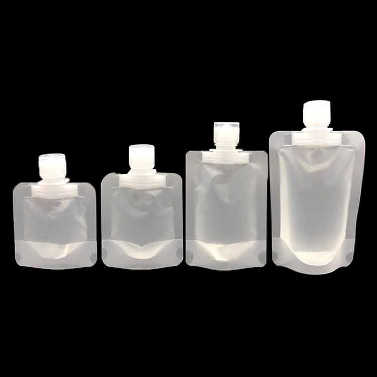 Portable Custom logo Printed 50ml 100ml 200ml Refill Body Lotion Spout Nozzle Spray Pump Pouch