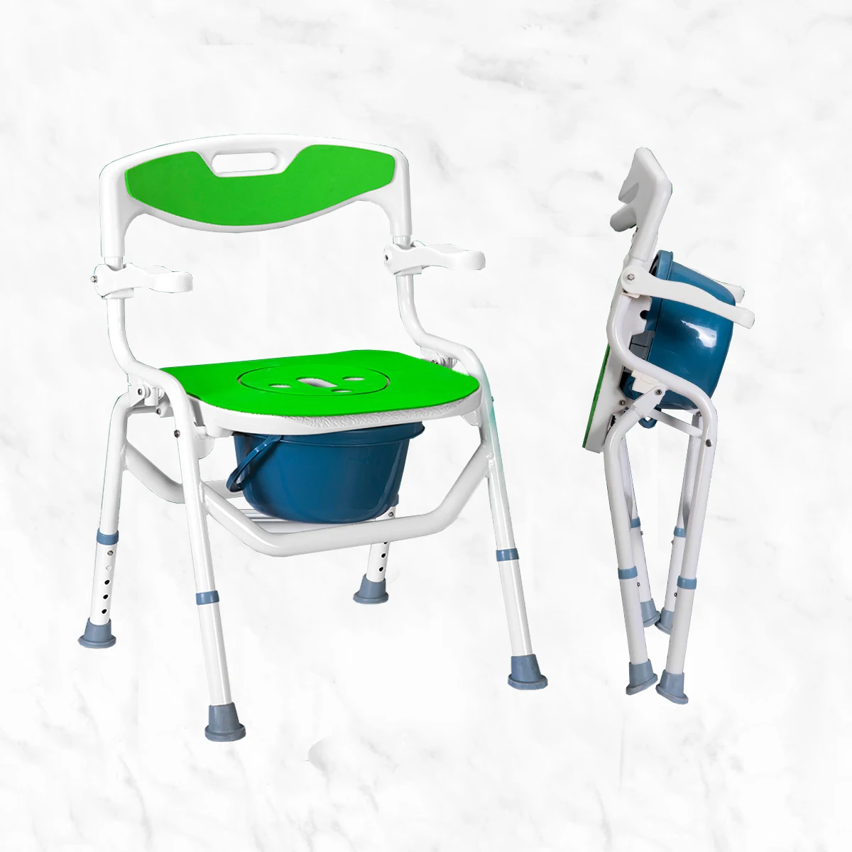 Aluminium wheelchair commode folding shower chair roll-in shower chair aluminum commode chair