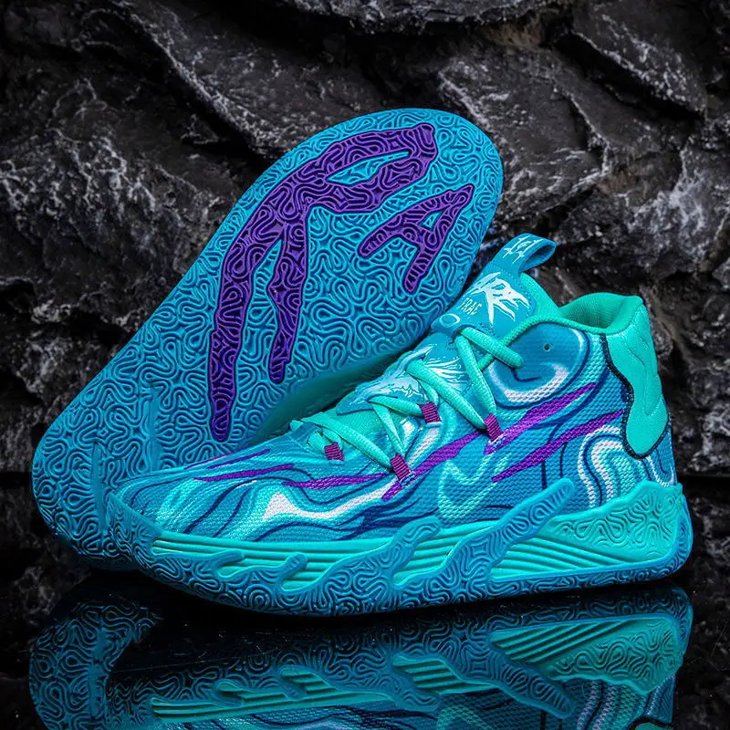 2025 New High-Top Lace-Up Basketball Shoes for Youth Students Sporty Breathable Cushioni aperçu 12