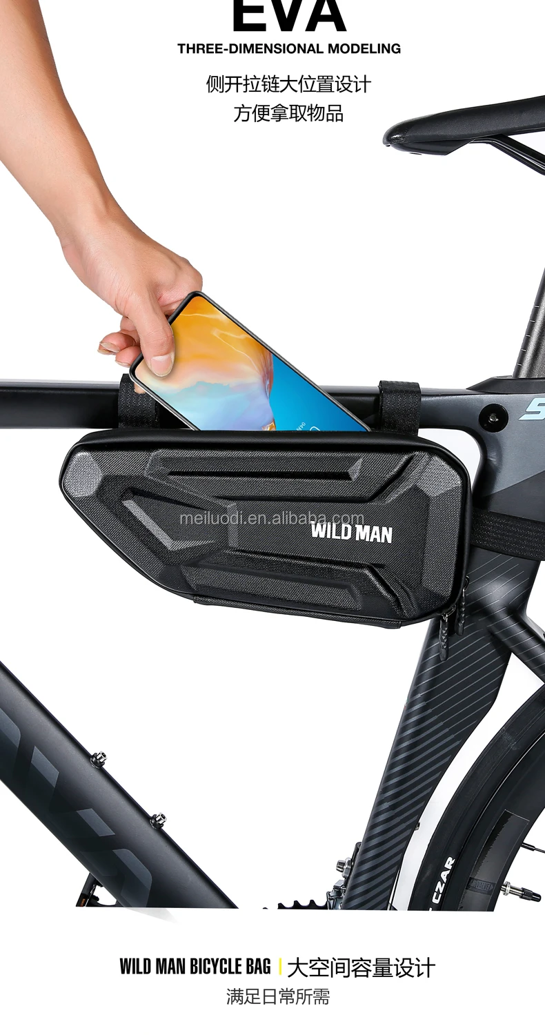 Wild Man Xt4 1.5l Waterproof Mountain Road Bike Top Tube Cycling Pouch Bicycle Triangle Frame