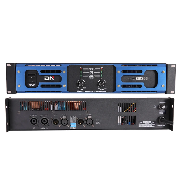2U 2 Two Channel Class D 2500w 2600w 1300w Sound System Amplifier Height Speaker Power Ati Pro Amplifier