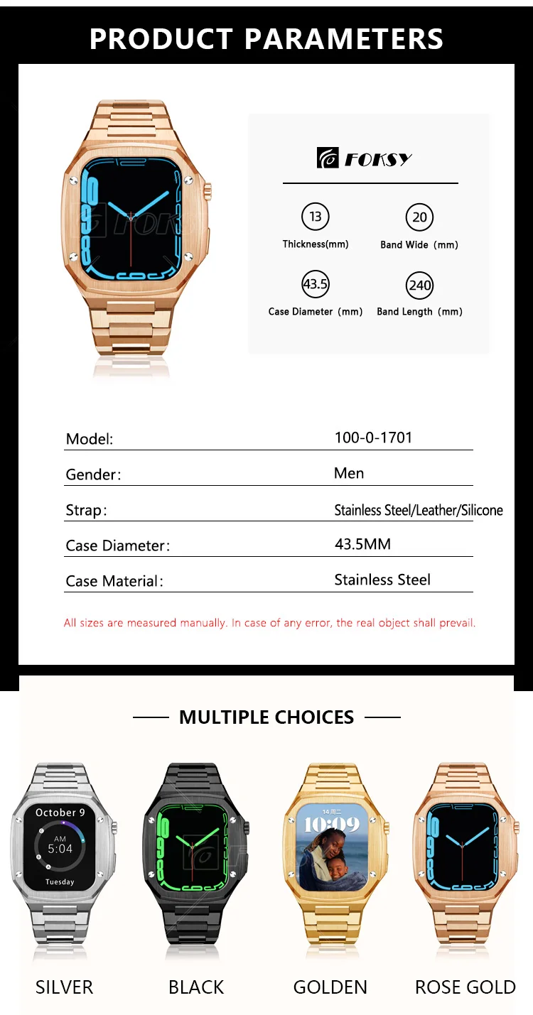 Custom Oem Premium Stainless Steel 40/41/42/44/45mm Luxury Watch Case