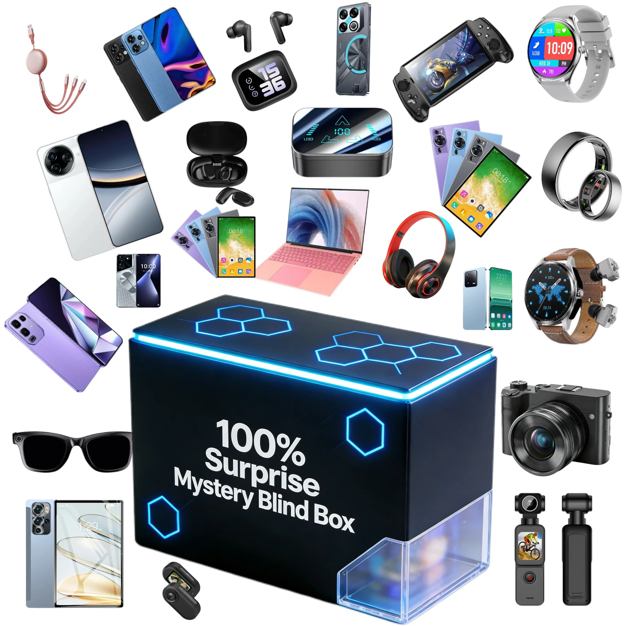 Mystery Box Surprise of Assorted Lucky Smartphone Smart Watch Earphone With Random Produ