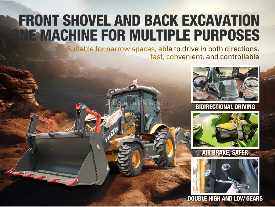 Diesel Mini Backhoe loader 3 ton 5 ton CE EPA China Sale 4 wheel drive new backhoe and loader Applicable earthmoving machinery