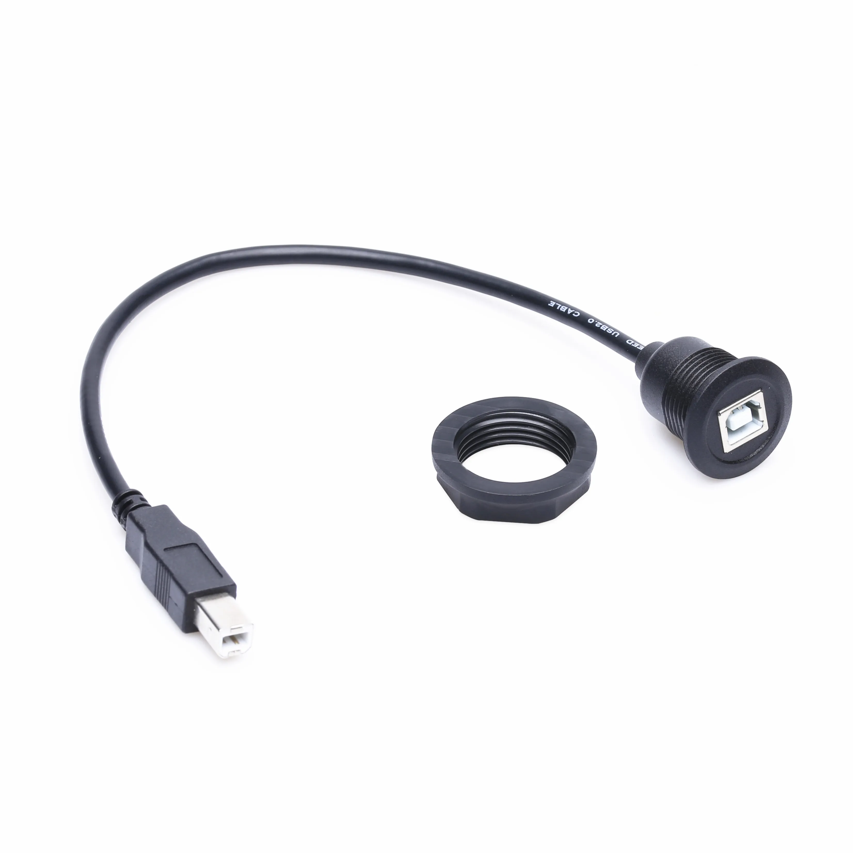 Panel Mount USB Round Cable B to B - F/M